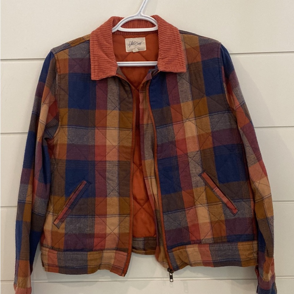 White Crown plaid crop jacket